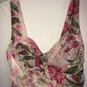 WINSDOR Pink Floral Crop Top